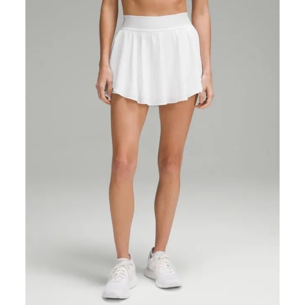 Lululemon Court Rival Skirt Women 0 White High Rise Tennis Skort Pleated Flowy